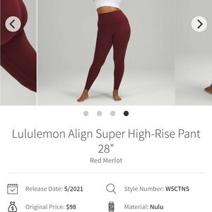 lululemon athletica Align High-Rise Leggings in Red Merlot
